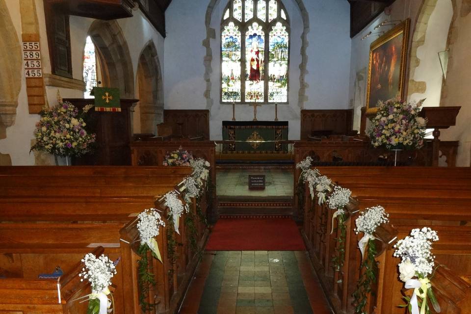 Church ceremony set up