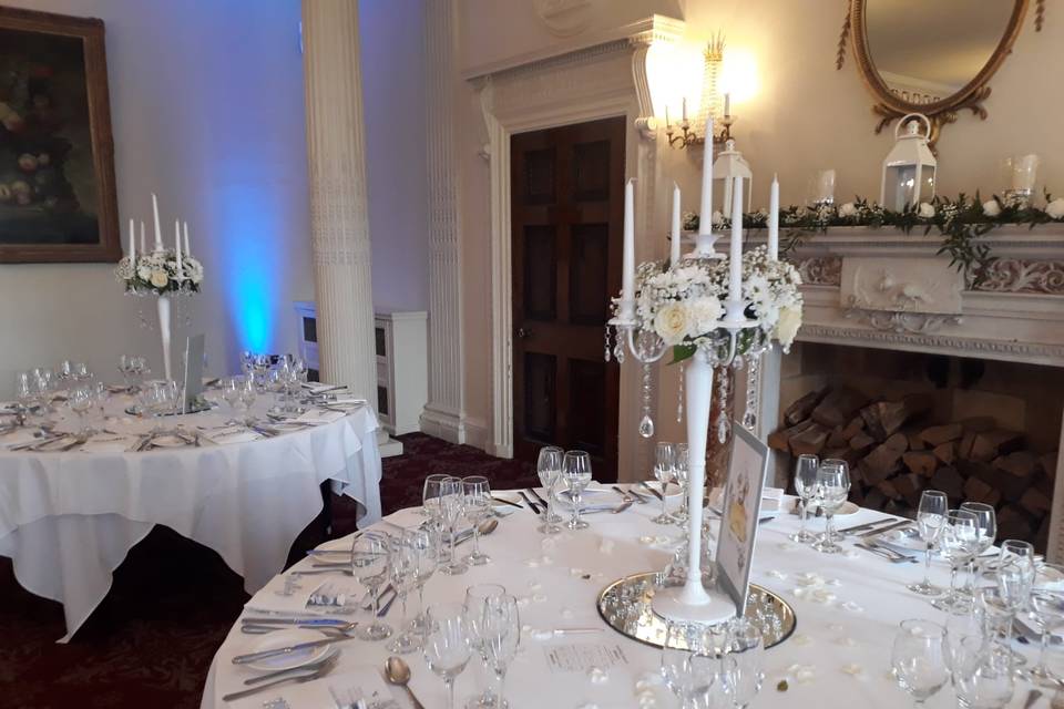 Candelabra and mantle flowers