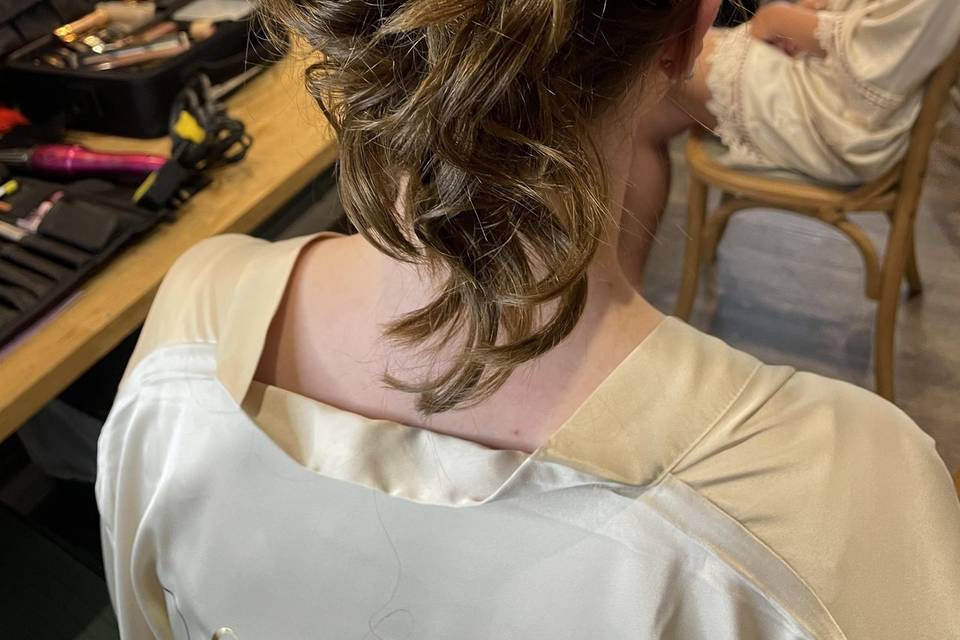 Loose curl updo