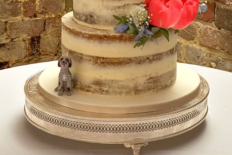 3 tier semi naked cake