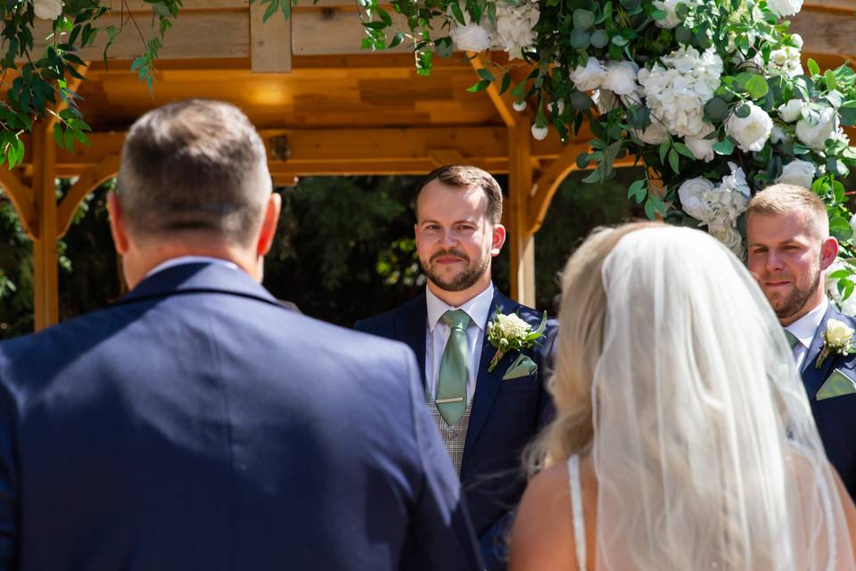 The grooms reaction