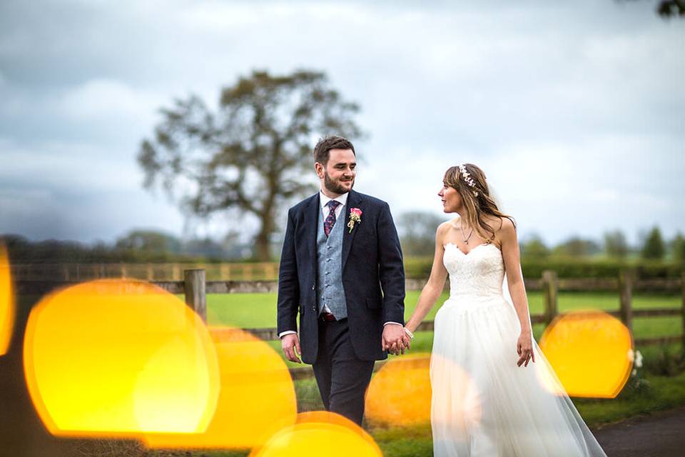 Couple walking in evening