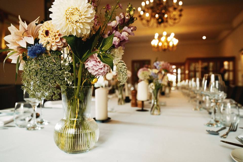 Flowers on a table