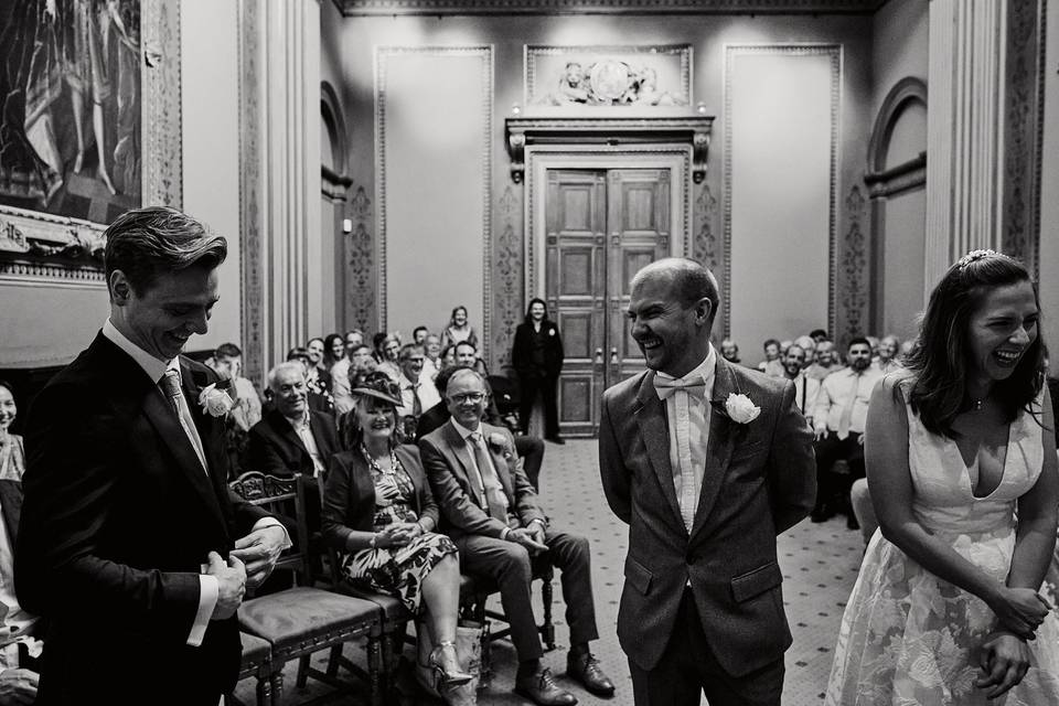 Laughter during the ceremony