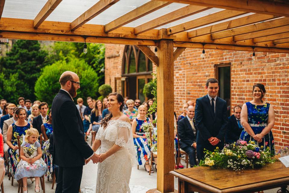 Ceremony under pergola