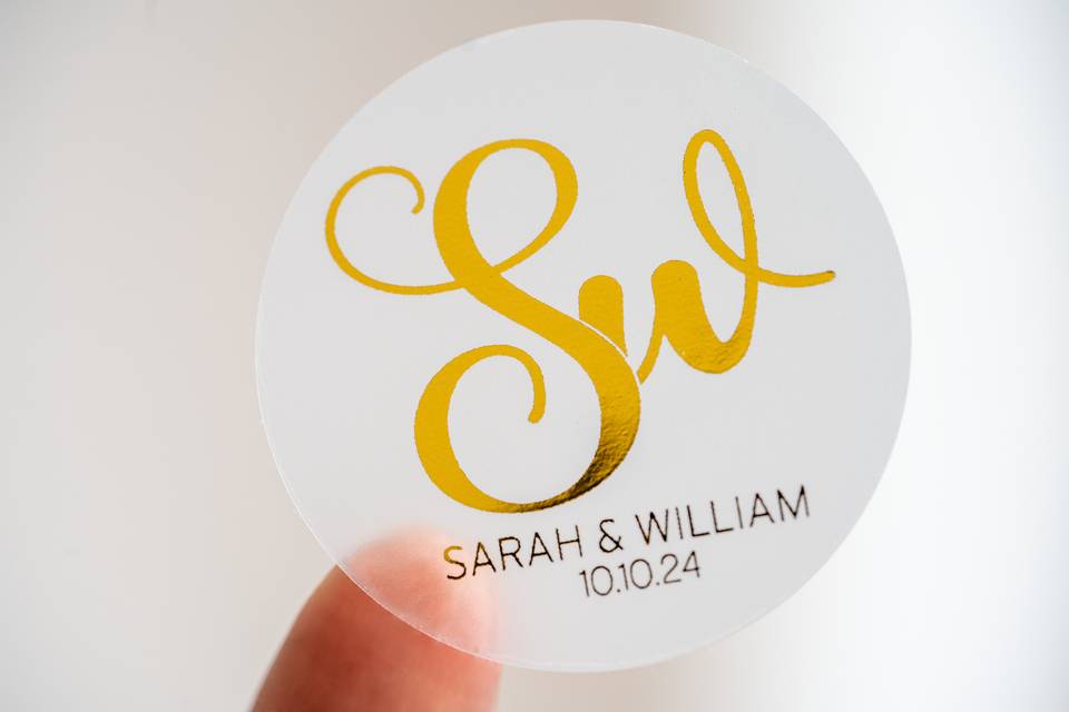 Monogram foil clear stickers