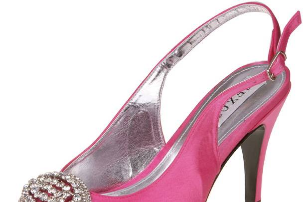 Hot pink satin wedding shoes