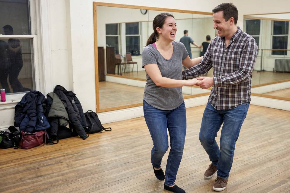 First dance lessons in studio