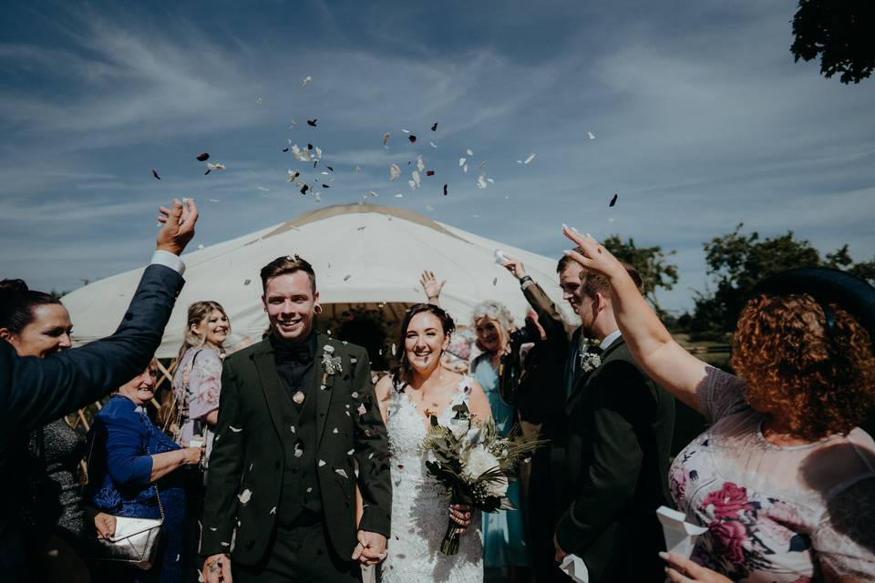 Bride & Groom at Wroxeter