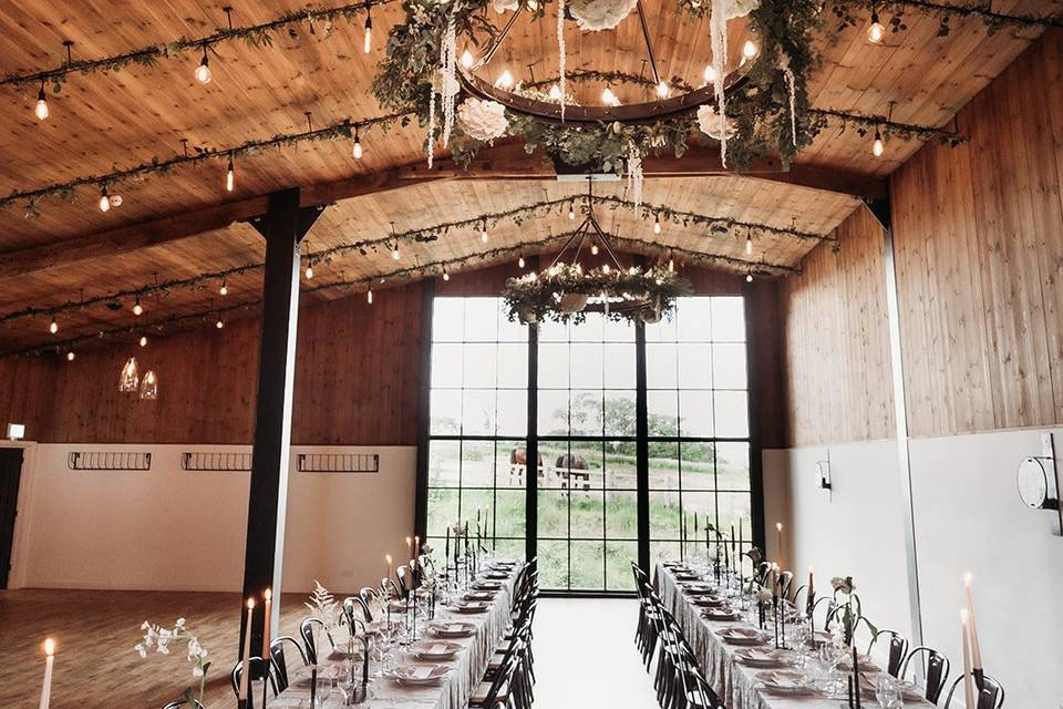 Wedding breakfast in the barn