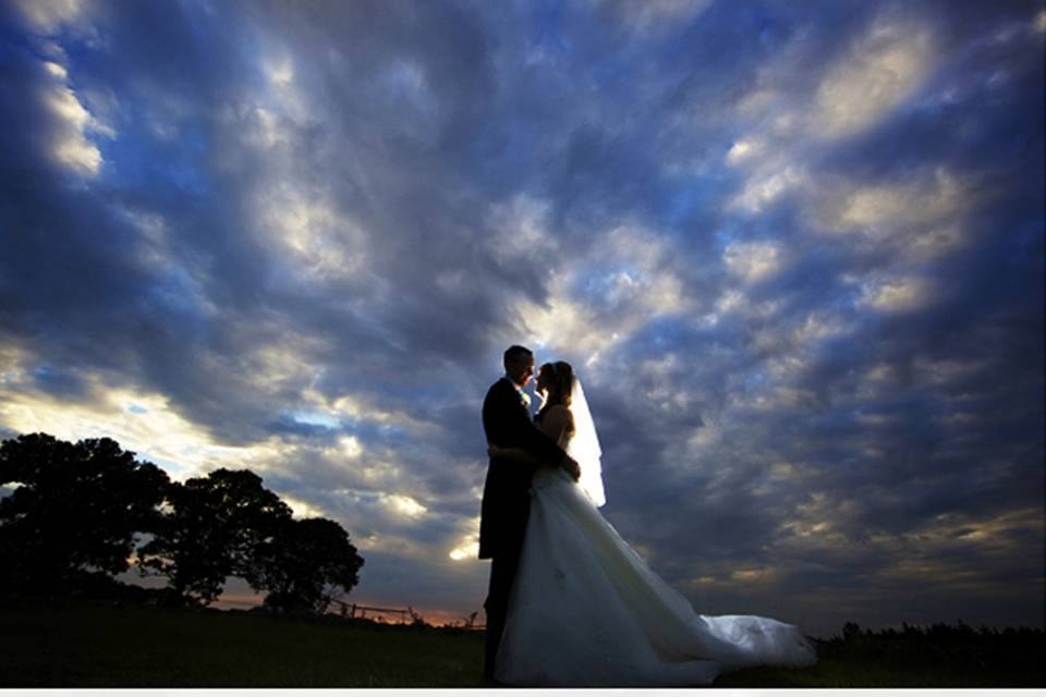 Bride ad Groom at Dusk