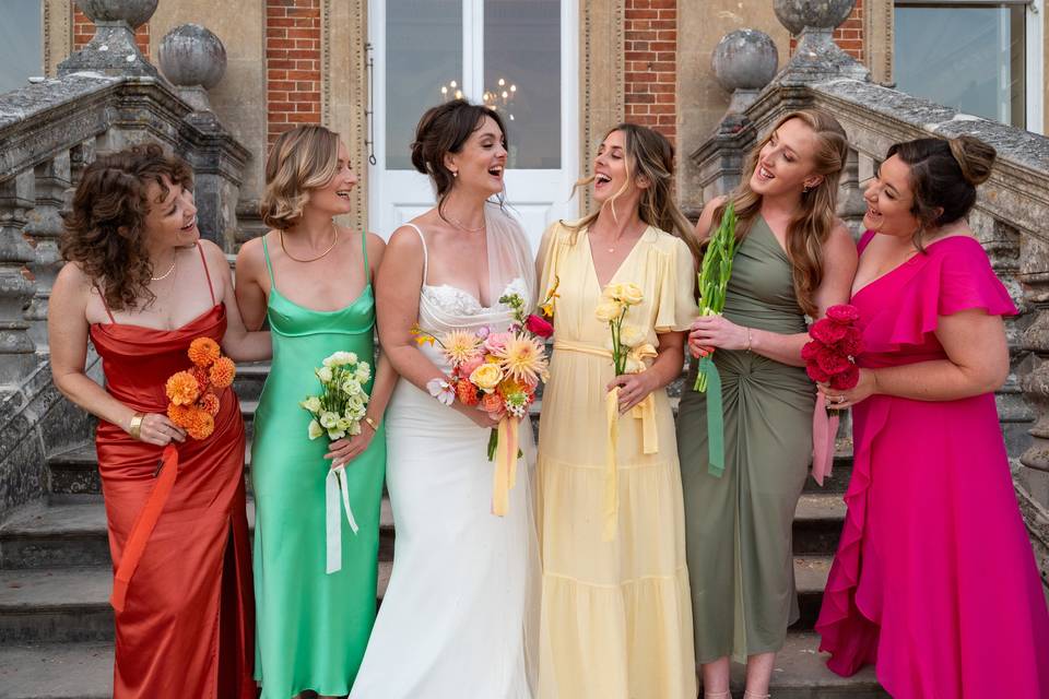 Bold single stem bridesmaids
