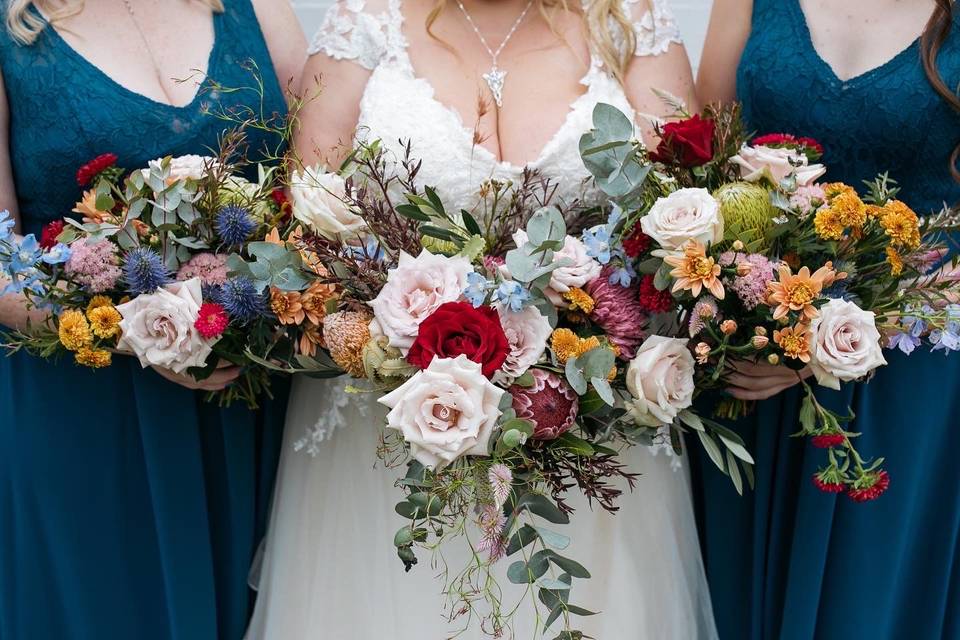 Bride and maid bouquets