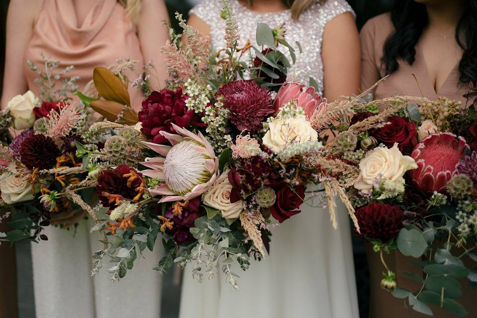 Bride and maid bouquets
