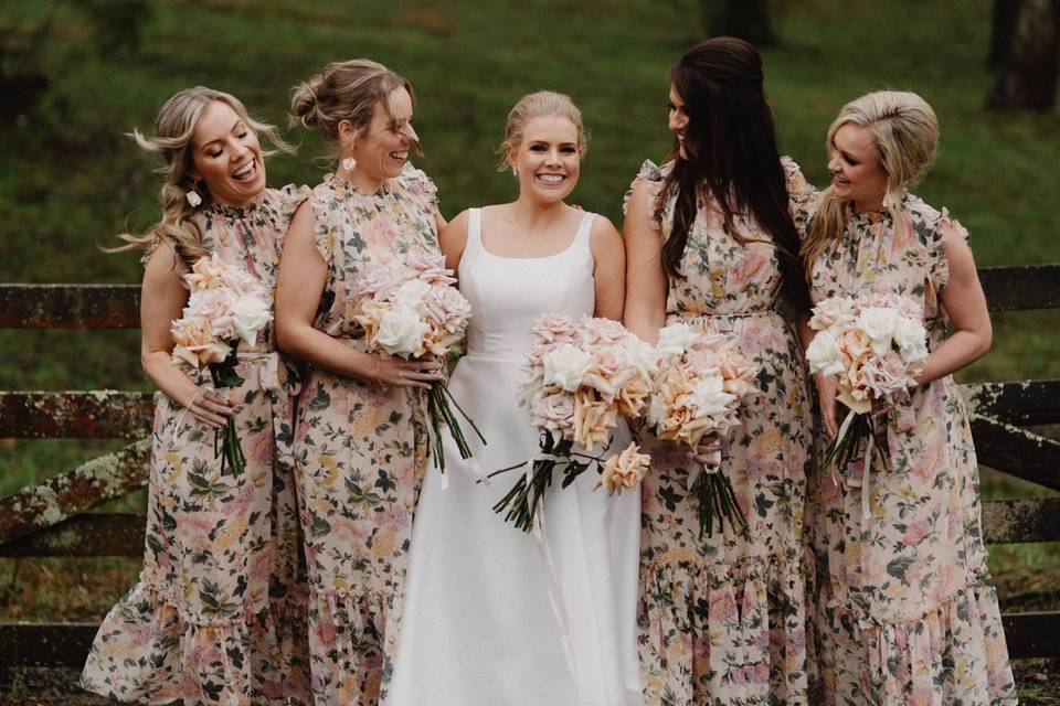 Bride and bridesmaid