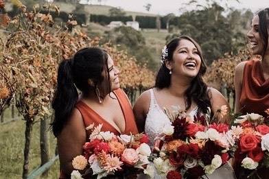 Bride and maid bouquets