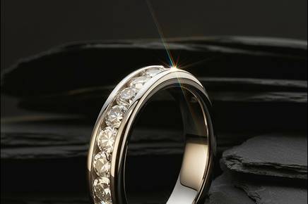 Channel-set diamond eternity ring
