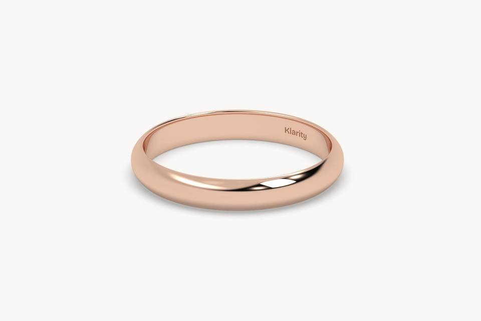Court wedding band in rose gold