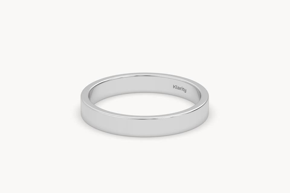 Flat profile wedding band