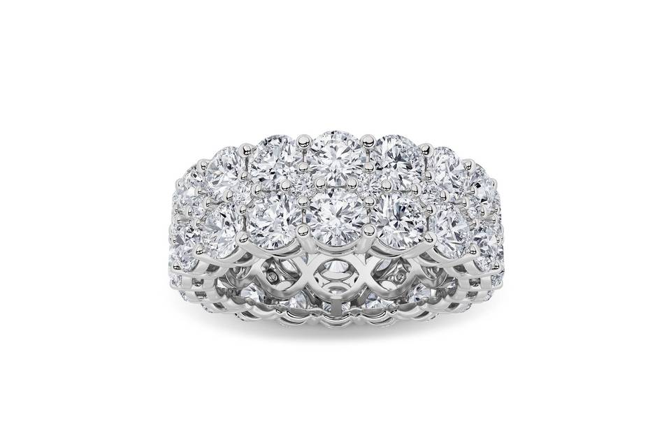 Round diamond eternity band in white gold
