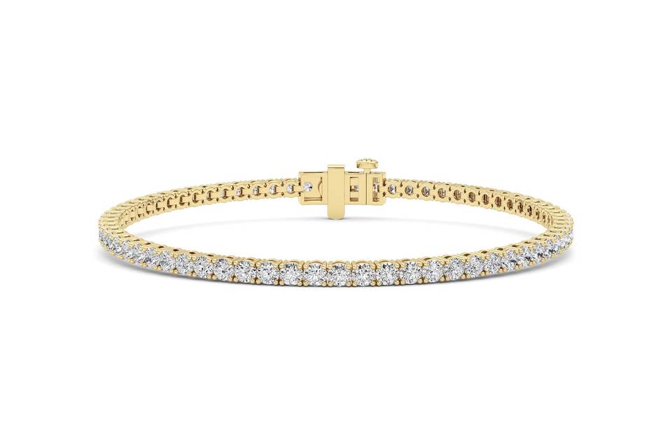 Diamond tennis bracelet in yellow gold