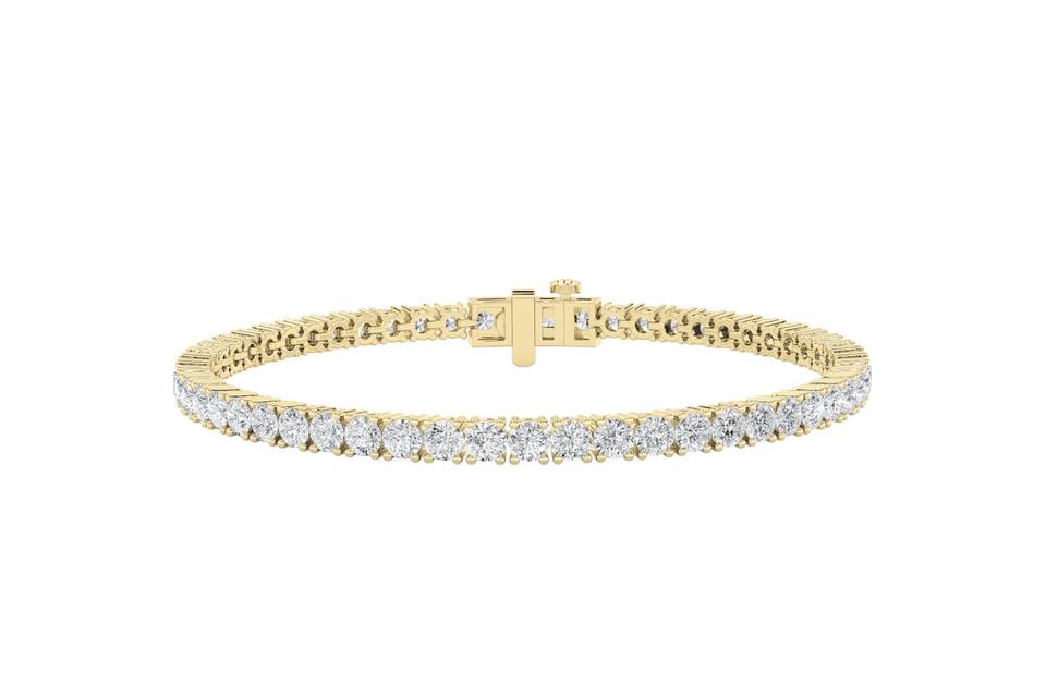 Statement diamond tennis bracelet in yellow gold