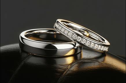 Matching wedding bands with diamond eternity ring
