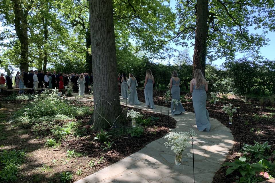 En route to ceremony