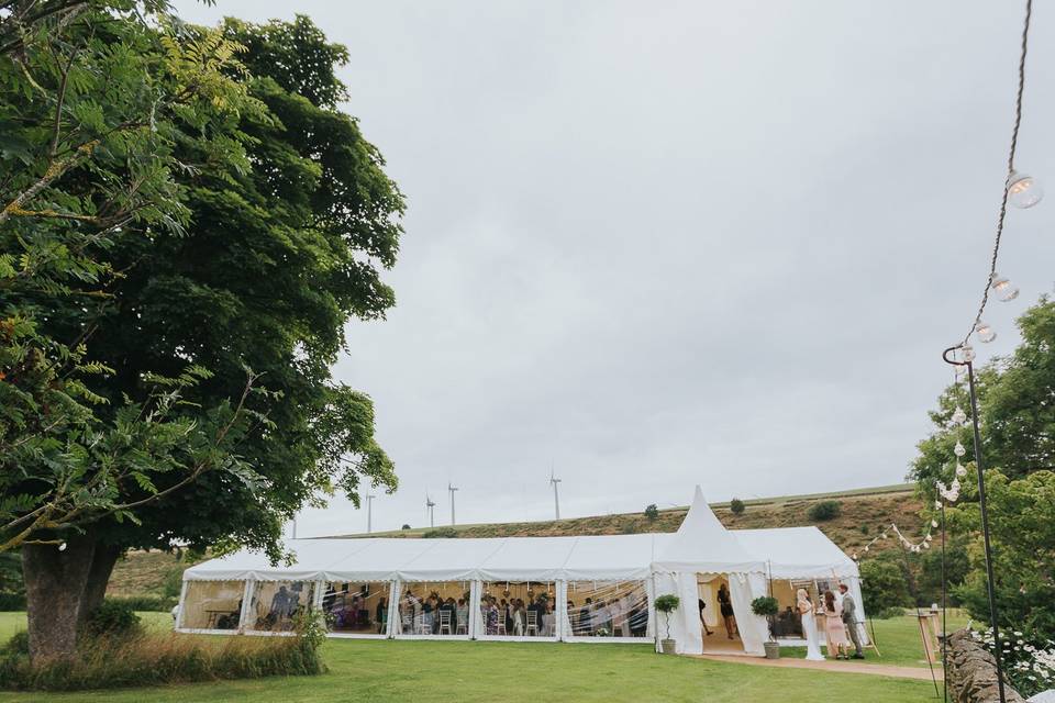 Clearspan marquee with pagoda