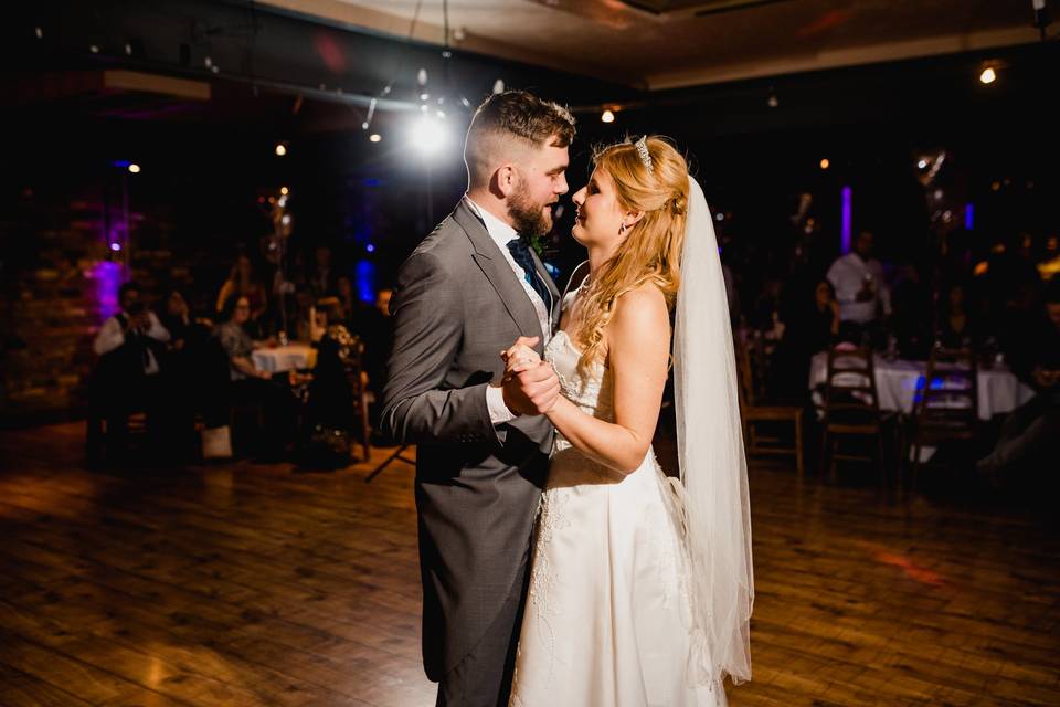 Newlyweds dancing