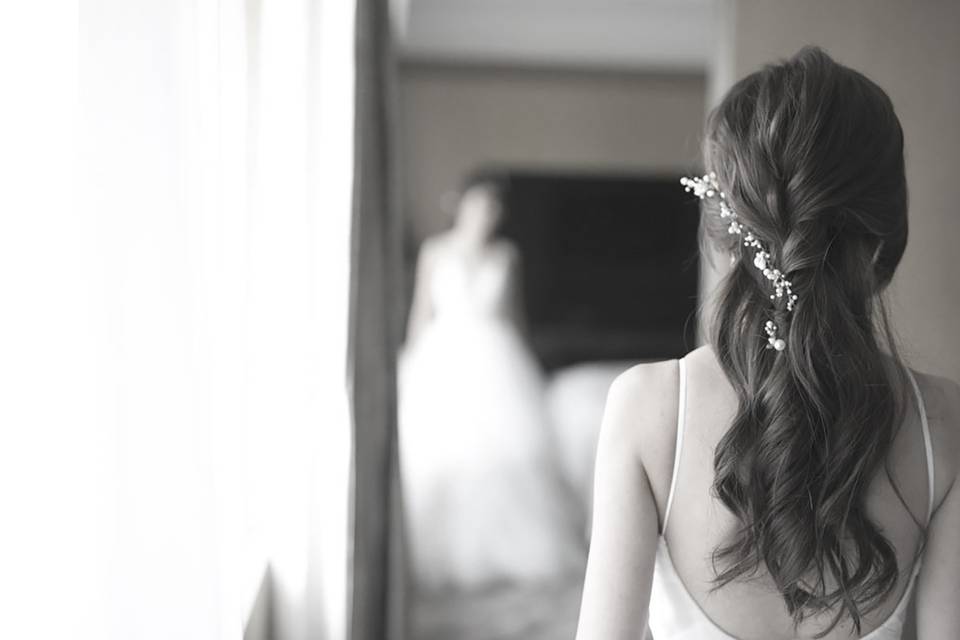 Soft braided bride hair