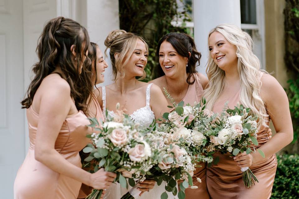 Bride and Bridesmaids Group