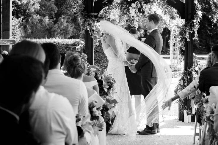 Veil movement during ceremony