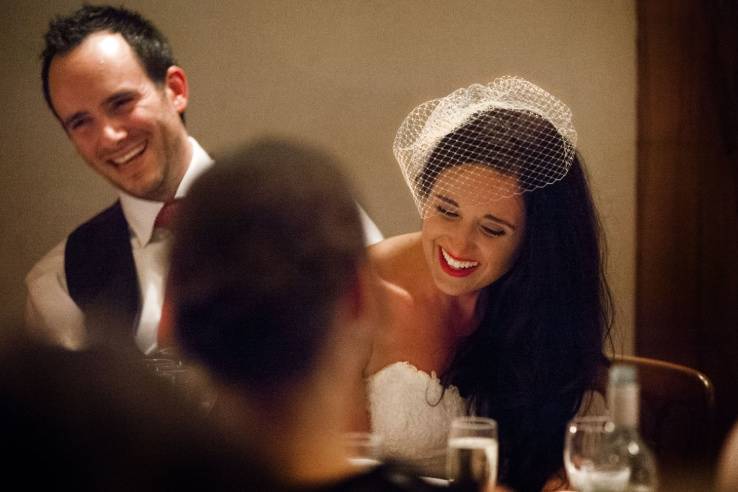 Couple during speeches