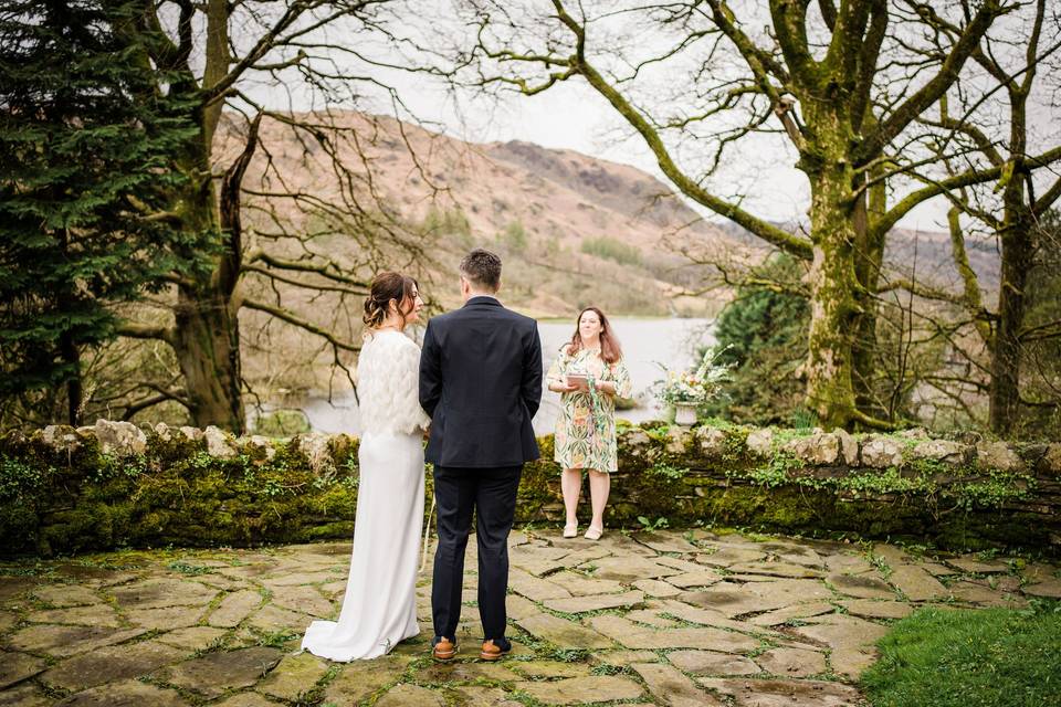 Lake view outdoor ceremony