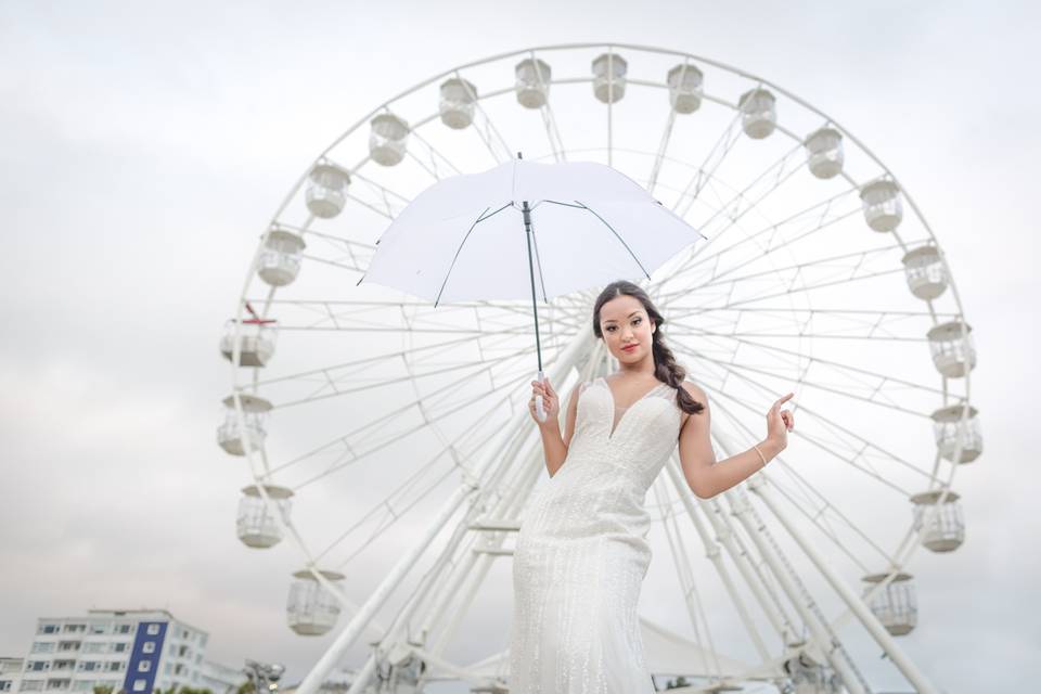 Bridal portrait with style