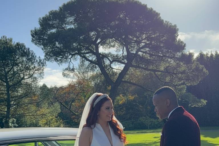 Bride and groom still