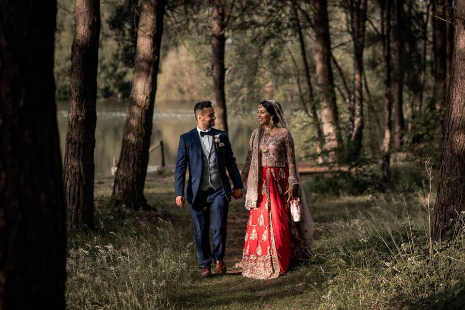 Couple in woods