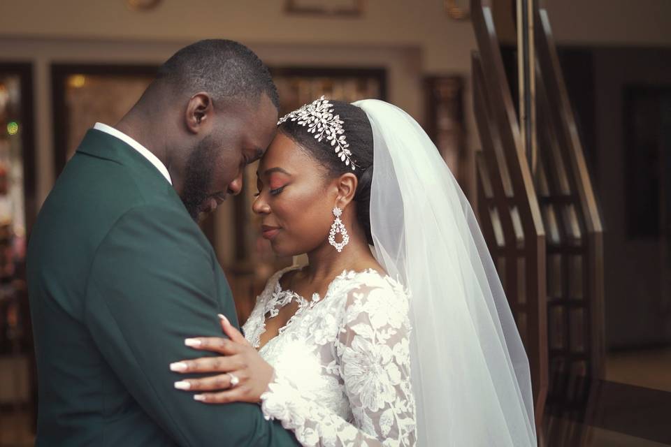 Portrait of the bride and groom