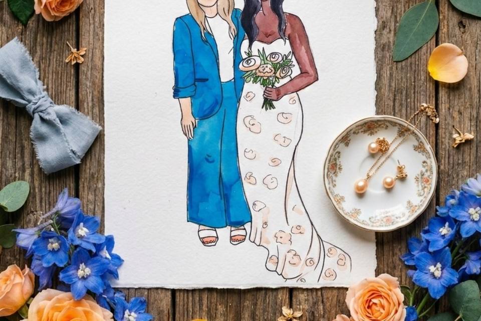 Live wedding illustration