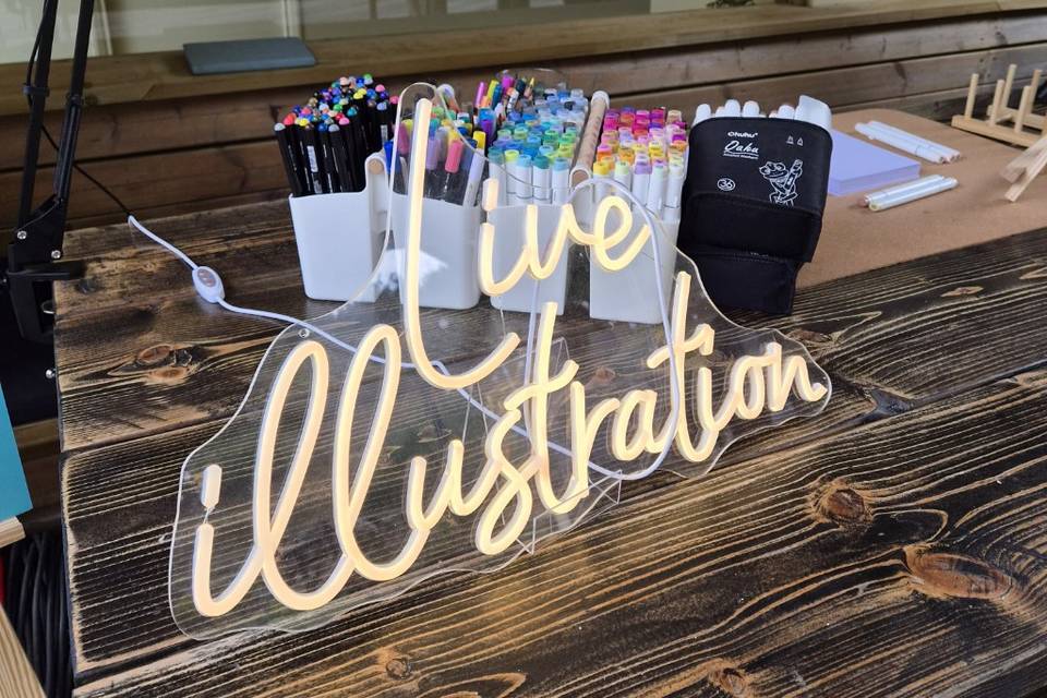 Setup of a live illustrator