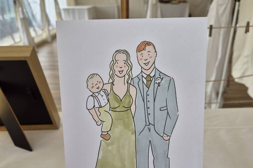 Live wedding illustration in D