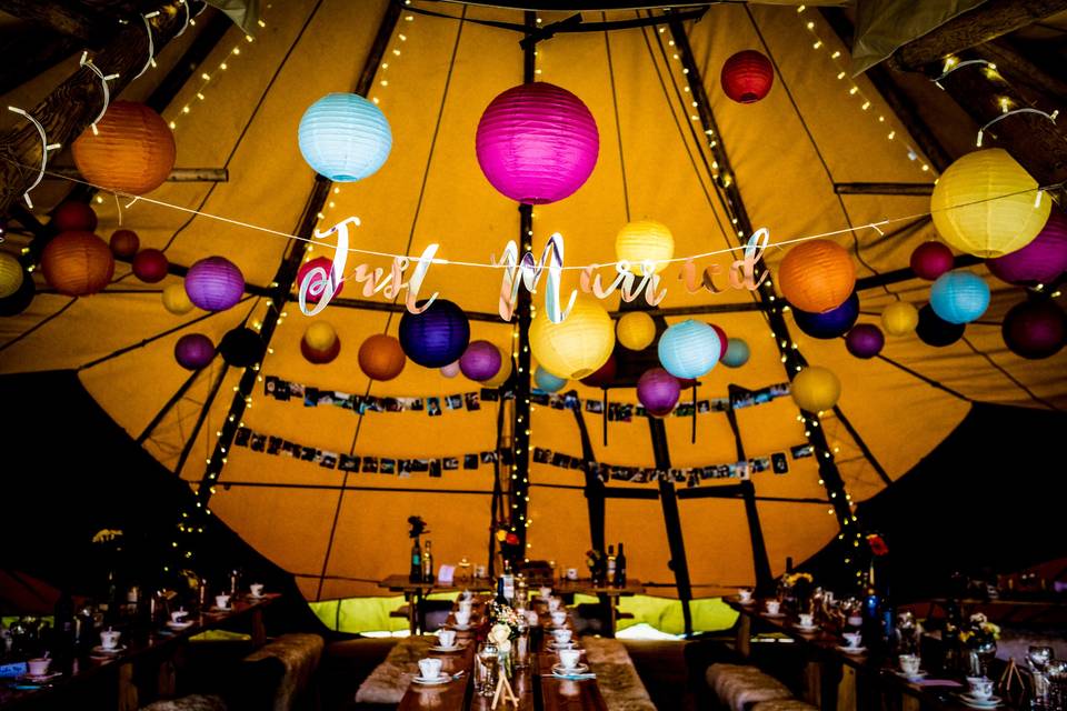 Colourful Tipi Wedding