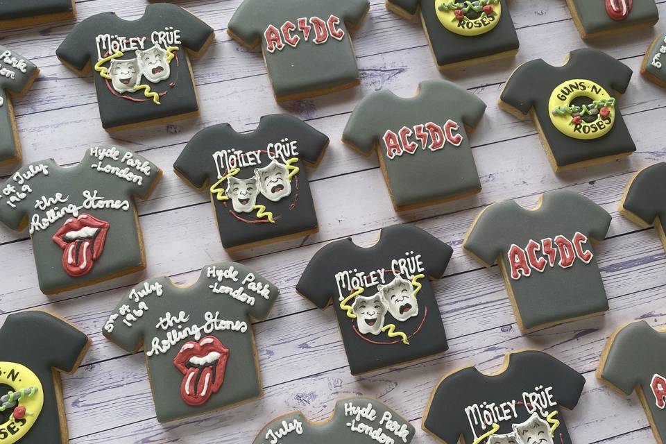 Band T-shirt wedding favours
