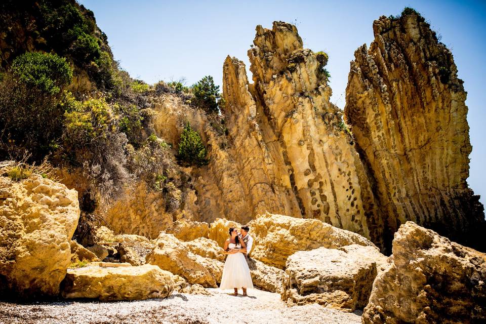 Couple at wedding in Greece