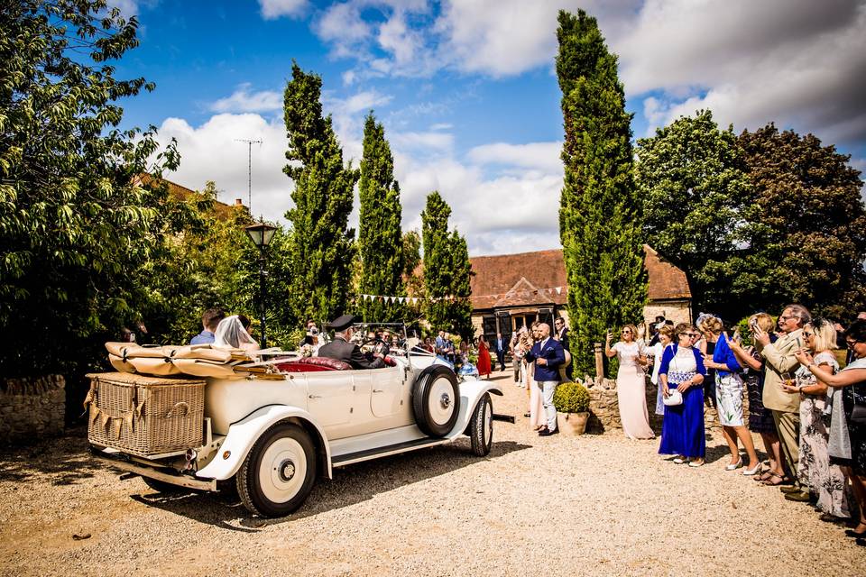 Vintage car at  summerwedding