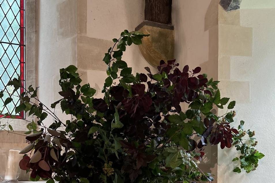 Beautiful foliage urn