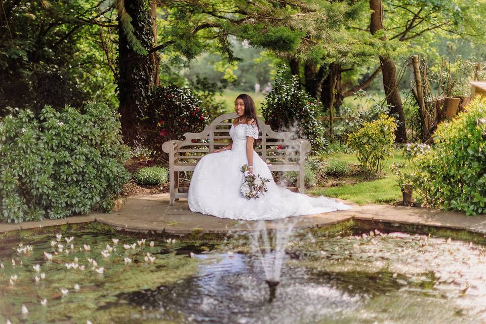 Bride sitting portrait