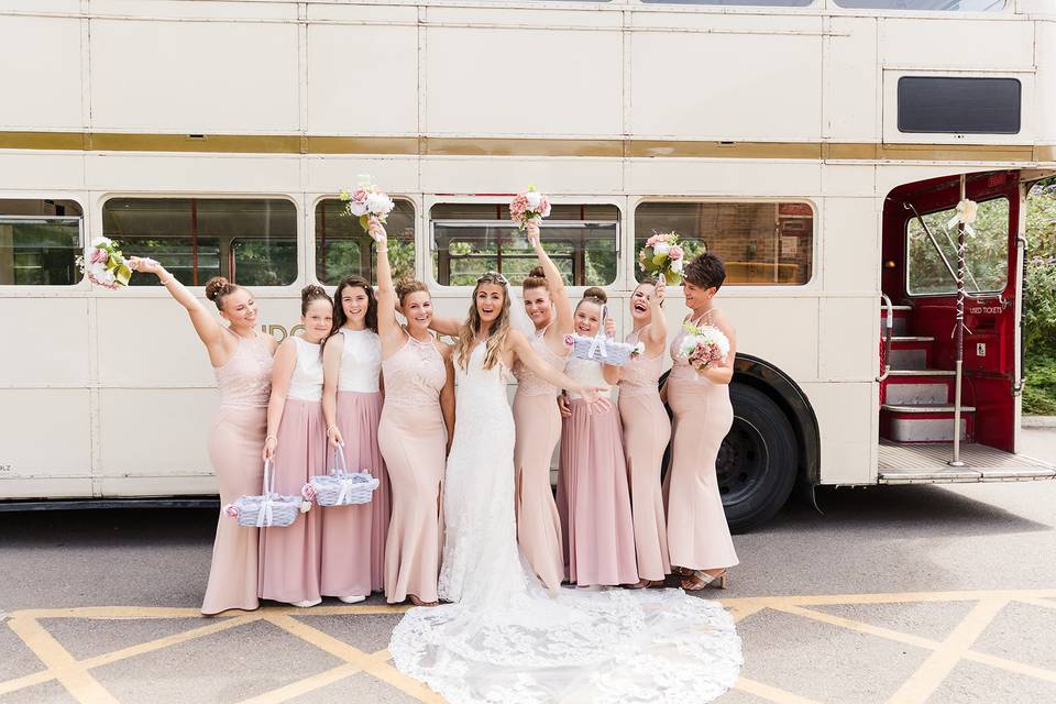 Bride and bridesmaides