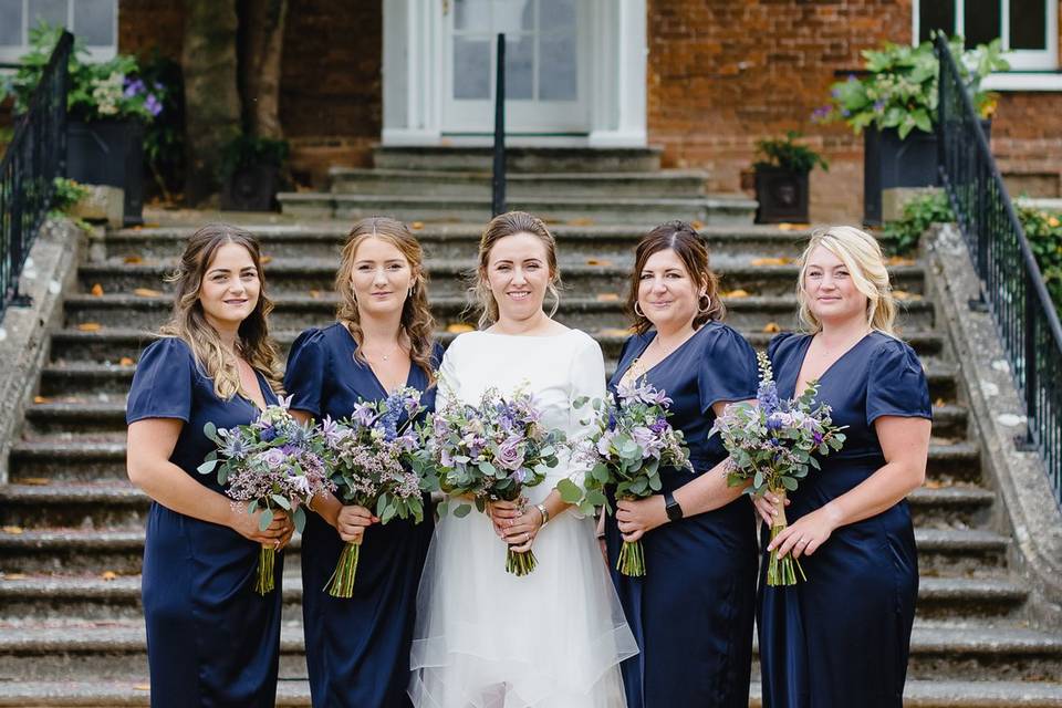 Bride and bridesmaids